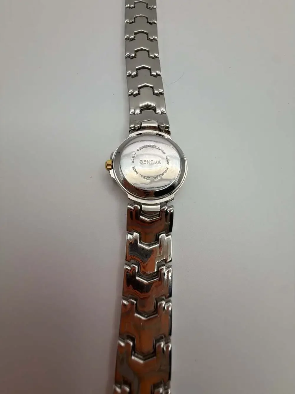 Geneva Two-Tone Quartz Women's Bracelet Watch with Gold Dial